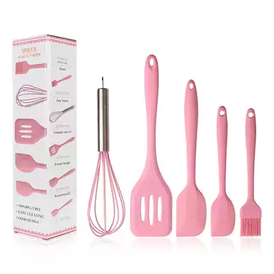 Silicone kitchenware set Scraper 5-piece set Baking tools full set of spatula Silicone spatula Oil brush whisk Cooking spoon spatula