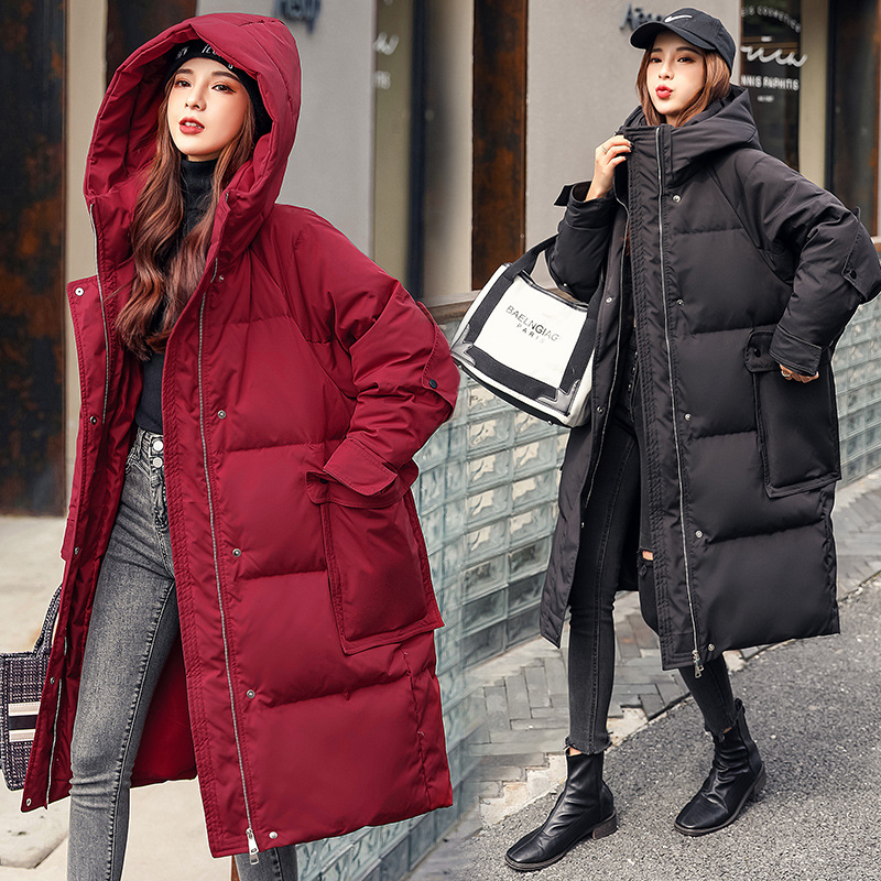 North winter minus 20 degrees cold-proof large size down jacket pregnant women coat 250kg women plus fat thick medium length