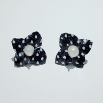 SIVZHANG original design Pearl leather petal flower earrings