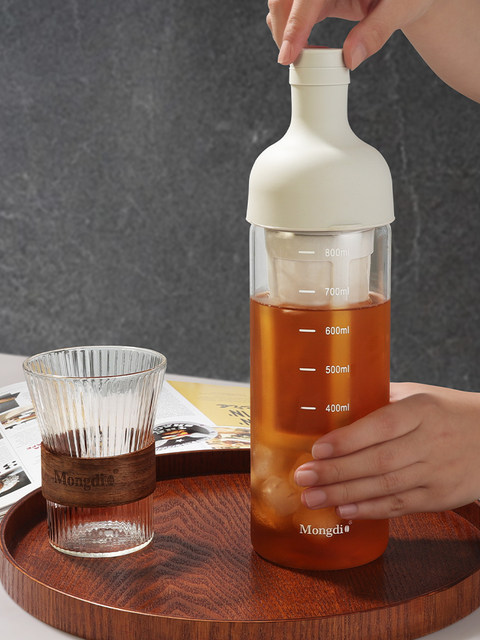 Mongdio Glass Cold Brew Pot Coffee Cold Brew Pot Cold Brew Bottle Large Capacity Ice Drip Filter Coffee Cold Brew Cup