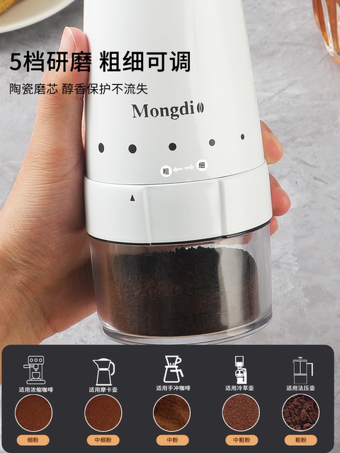 Mongdio Electric Bean Grinder Manual Coffee Bean Grinder Household Small Coffee Grinder Coffee Equipment