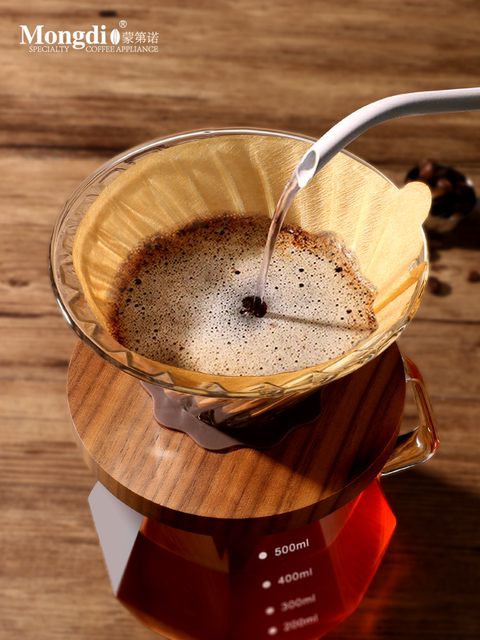 Mongdio Pour-Over Coffee Maker Set V60 Glass Filter Cup Pour-Over Funnel Coffee Maker Camping Equipment