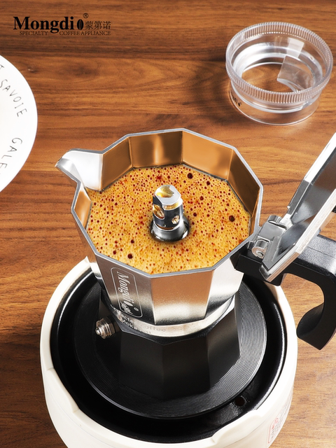 Mongdio Double-Valve Moka Pot Set, Small Household Coffee Maker, Portable Espresso Extraction Moka Coffee Pot