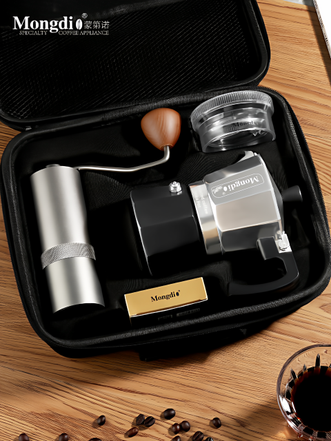 Mongdio Double-Valve Moka Pot Set, Small Household Coffee Maker, Portable Espresso Extraction Moka Coffee Pot