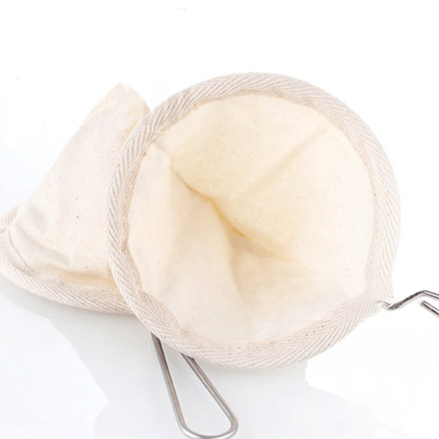 My Household Coffee Stainless Steel Handle Flannel Hand-Brewed Coffee Filter Bag Filter Mesh Is Reusable