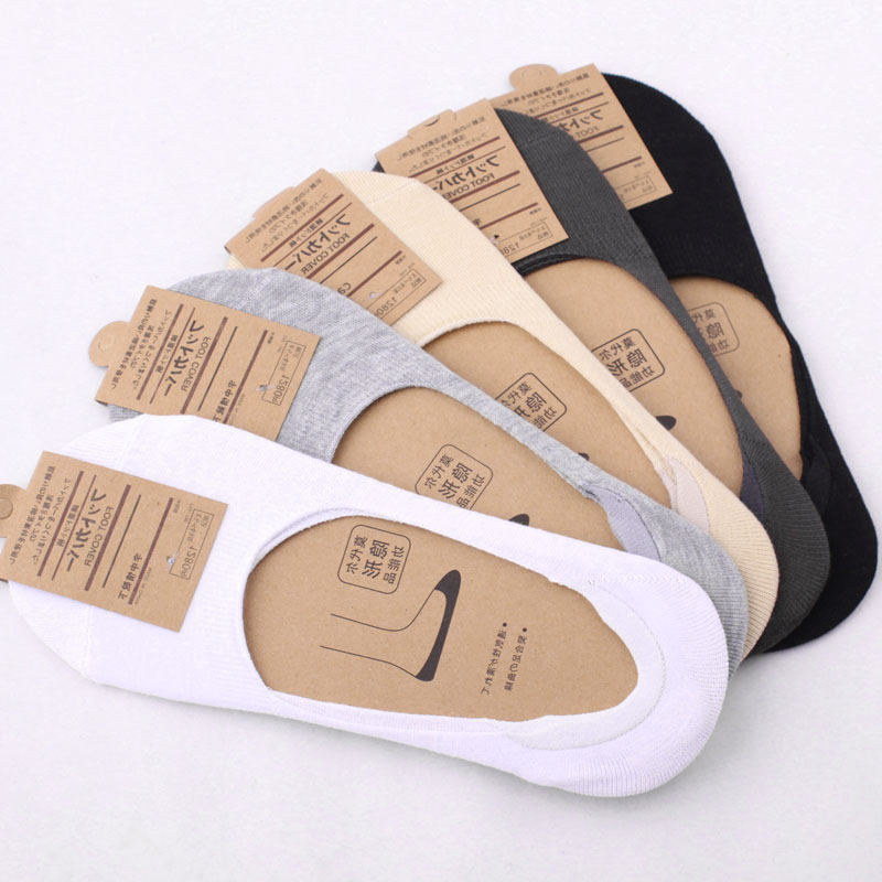 Shallow Mordale Anti Slip Silicone Gel Invisible Socks Summer Thin Bean Shoe Tide Men Low Help Invisible Socks Short Socks