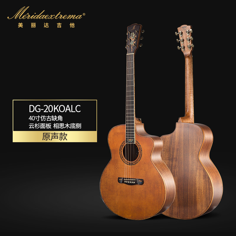 Beautiful dazzle walnut ballad guitar 40 inch spruce tree piano DG-20FOLC