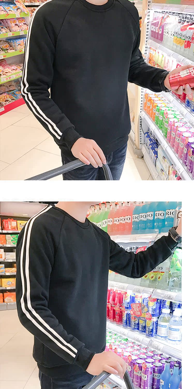 Áo len cao cổ mùa thu cho nam giới Hàn Quốc Slim Thanh niên Bóng chày Mặc Xu hướng Áo thun nam sọc áo jacket nam