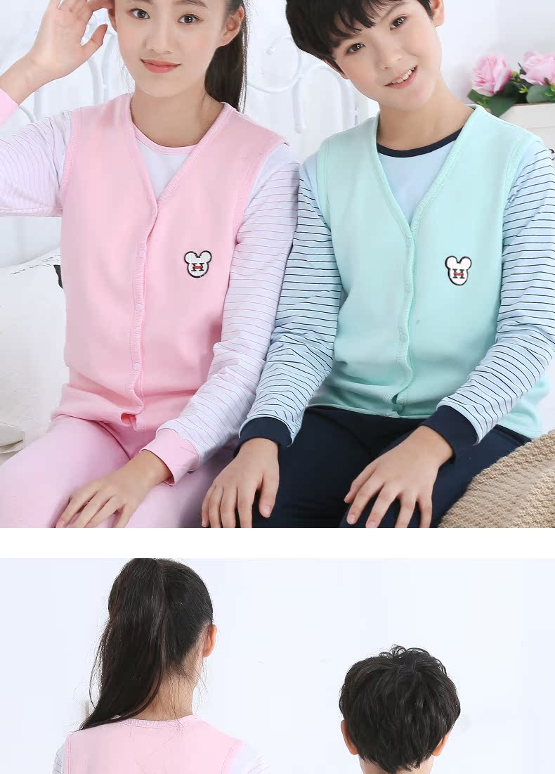 Áo vest nữ mùa xuân và thu đông 2018 trẻ em nam mới cộng với nhung dày Hàn Quốc cho bé trai mùa thu đông ao quan tre em
