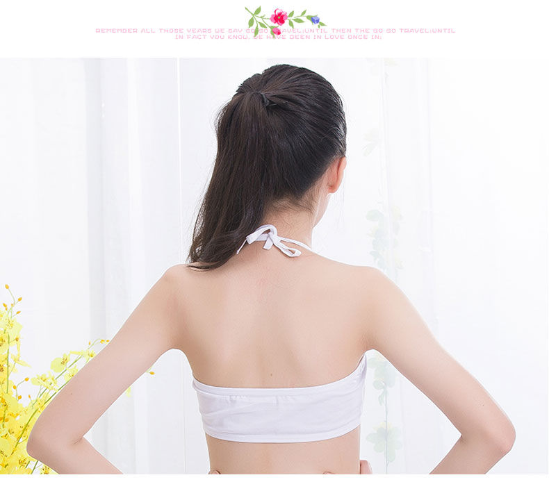 Đồ lót ren vô hình strappy cô gái tim treo cổ sinh viên áo ngực Nhật Bản bông bọc ngực tether ống hàng đầu mùa hè