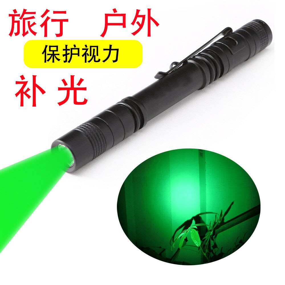 Green pen lamp outdoor home protection vision green light flashlight