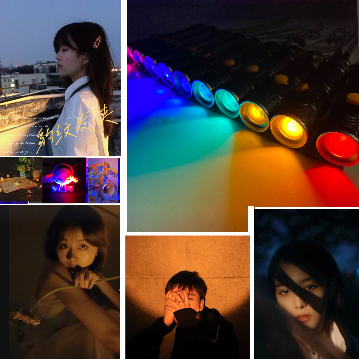 RGB color photography flashlight Yellow light Orange light Warm light Portrait photography Sunset twilight fill light zoom atmosphere light