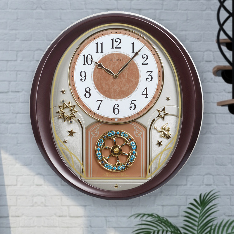 SEIKO Japan Seiko Music Clock Living Room Fashion Quartz Affordable Music Wall Clock Wall Clock