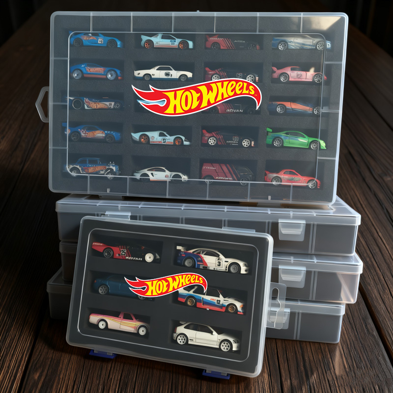 Compatible with Hot Wheels and Tomica Cars 1:64 Scale, Separate Storage Box, Transparent Display Box, Dustproof