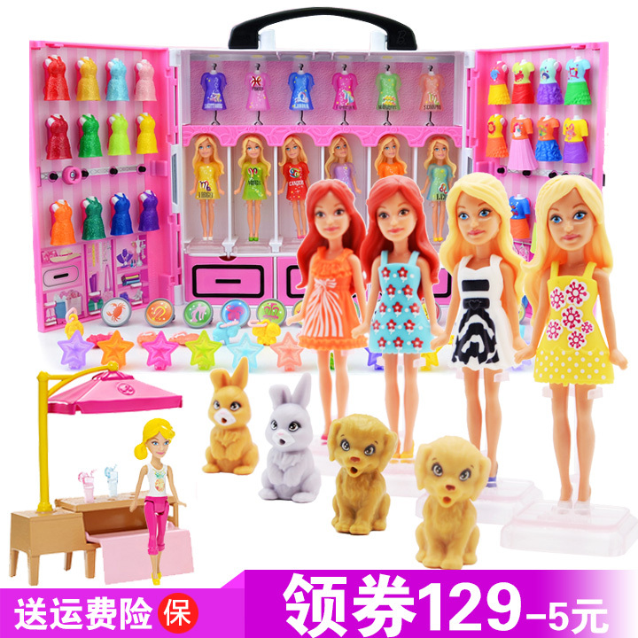 Authentic Barbie Doll Mini Barbie Dream Pet Collection Gift Box Fantasy Wardrobe Dress-Up Girl Toy