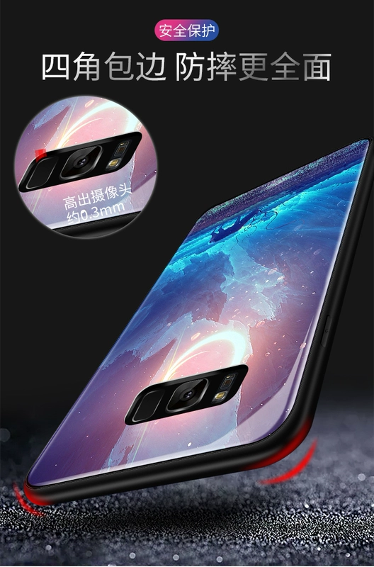 Ốp lưng điện thoại Samsung s8 Vỏ bảo vệ kính S8 + S8plus mạng rung màu đỏ cá tính sáng tạo nam nữ sáng bóng bao gồm tất cả các phụ kiện vỏ siêu mỏng chống vỡ thủy tinh