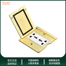 Golden Ground Socket Flip Flop Type 86 Type Six Hole Floor Socket Multifunction Multi Double Triple Triple Hole Ground Floor Socket