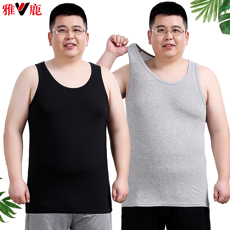 Medium-old age large size pure cotton loose with large size vest male and fat increase in summer fattener fat sub-sports cross-bar sweatshirt
