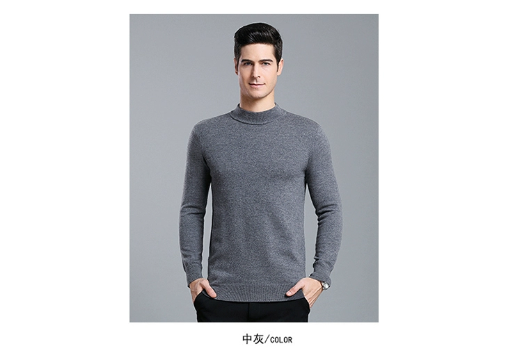 Ordos mùa đông trung niên nam áo len cổ tròn dày trung niên và người cao tuổi cashmere áo len dệt kim áo len nam - Áo len