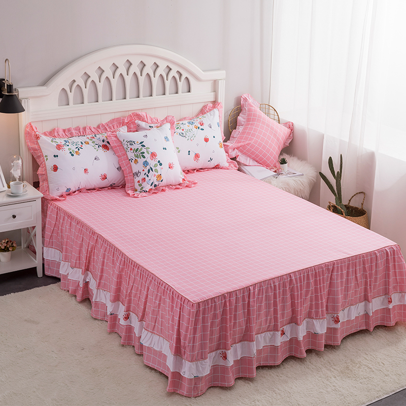 Khăn bộ đồ giường giường váy bedspread bông duy nhất mảnh không trượt tay áo bảo vệ 1.5 / 1.8m gió đơn hoặc kép giường công chúa - Váy Petti 	chân váy giường