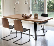 Wrought iron solid wood rectangular office computer desk Nordic retro dining table conference table leisure cafe table and chair combination