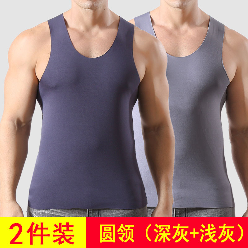 Không có dấu ấm vest nam mùa thu và mùa đông cộng với nhung cộng với tay dày bottomshirt mặc mặc đồ lót đàn ông tóc mặc cơ thể mòn.