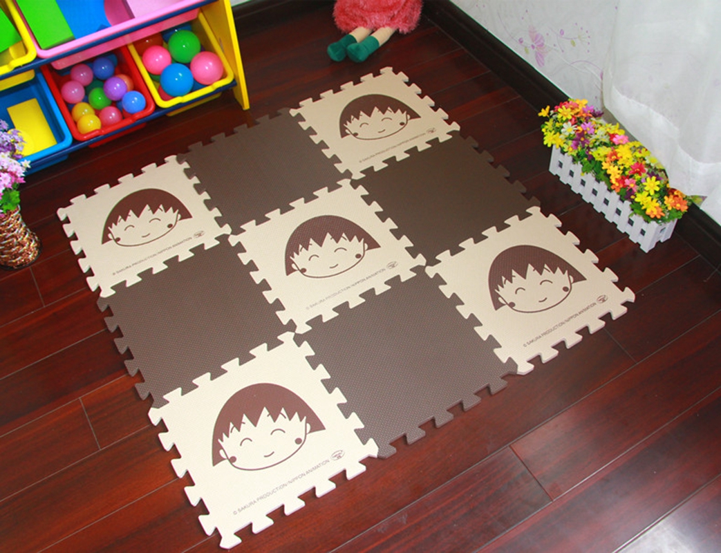 Miễn phí vận chuyển phim hoạt hình kt mèo Matilda Maruko A Dream con bò bọt câu đố Thảm bé pad - Thảm sàn thảm chùi chân đế cao su