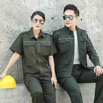 Thin long sleeve overalls coat spring and summer overalls set mens cotton overalls