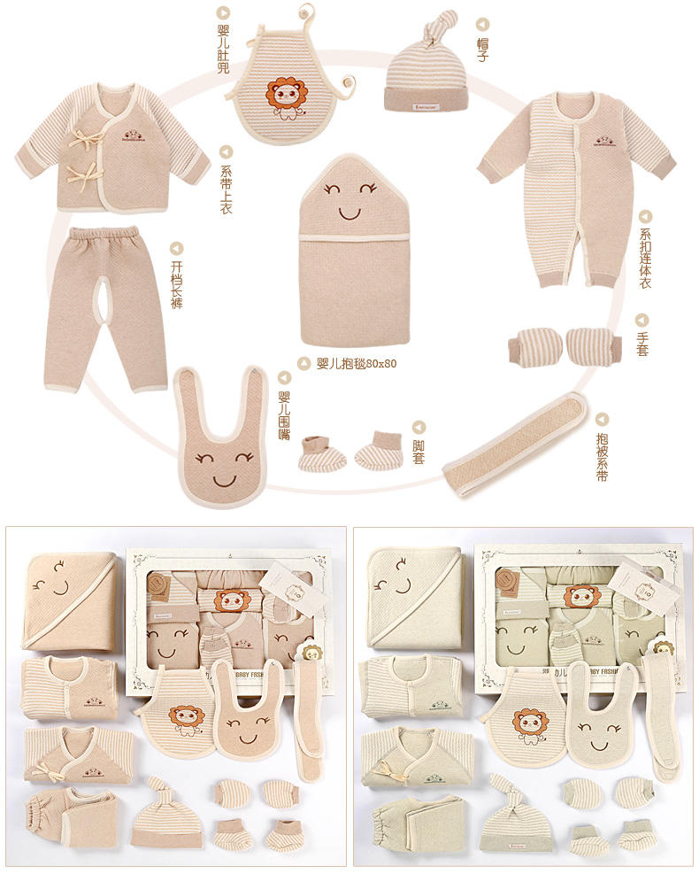 Bộ quần áo sơ sinh cotton màu cho bé sơ sinh 0-3 tháng 6 cotton mùa xuân và thu đông cho bé sơ sinh set quà sơ sinh đẹp