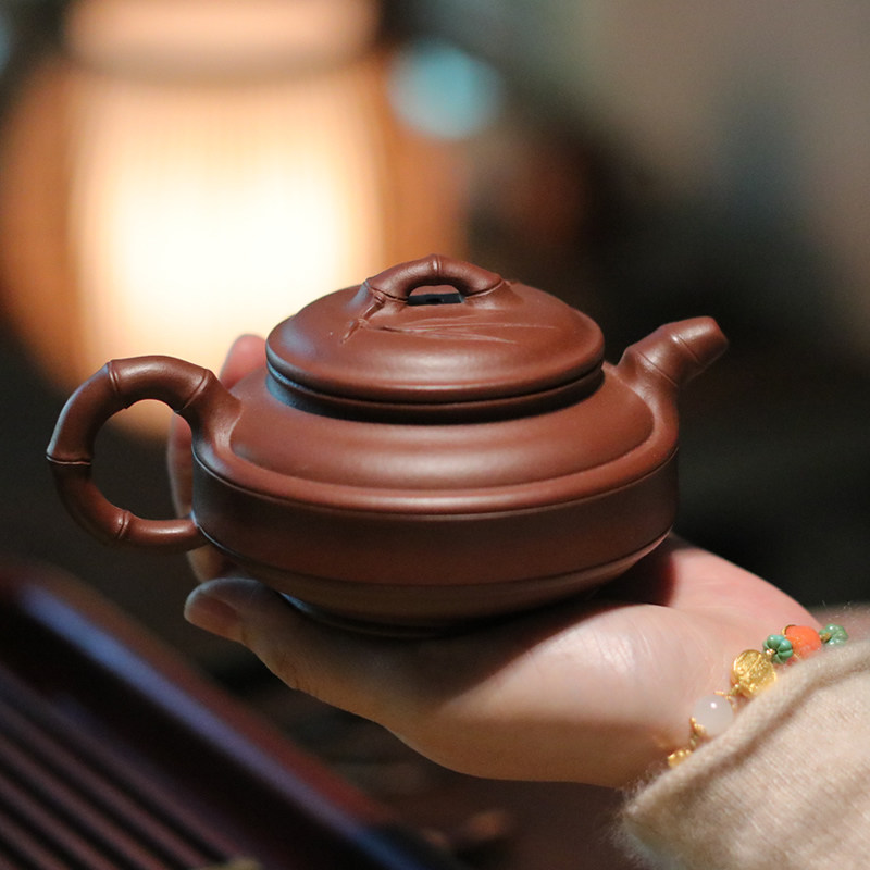 Spot Gu Jingzhou Imitation Double Wire Bamboo Drum Yellow Dragon Hill 4 Well Bottom Groove Qingsheng Teacher Award-winning Pot-Taobao