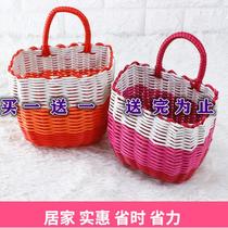 Hand Woven Plastic Basket student hanging basket Desktop containing basket female student bedside Hanging Basket Electric Car