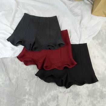 High-Waisted A-Line Fishtail Ruffle Elastic Flared Wide-Leg Slimming Short Skirt Shorts Boot Shorts for Women Plus Size Autumn and Winter