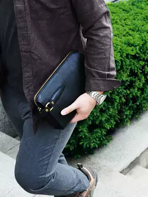 Pastoral stone leather handmade custom handbag 2021 new men's clutch imported cowhide men's bag leather handbag