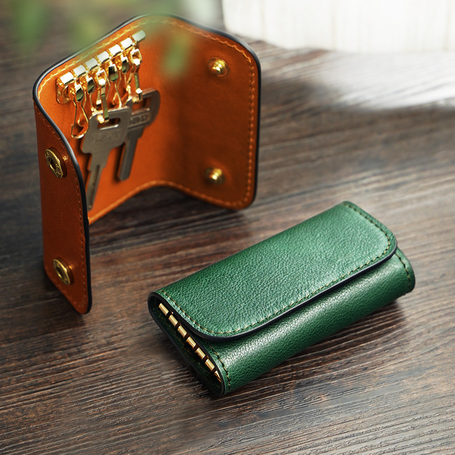 Pastoral MOOSHI handmade custom head layer Bull Leather Mini Multifunction Minima Men Key Bag Woman Real Pickup Bag