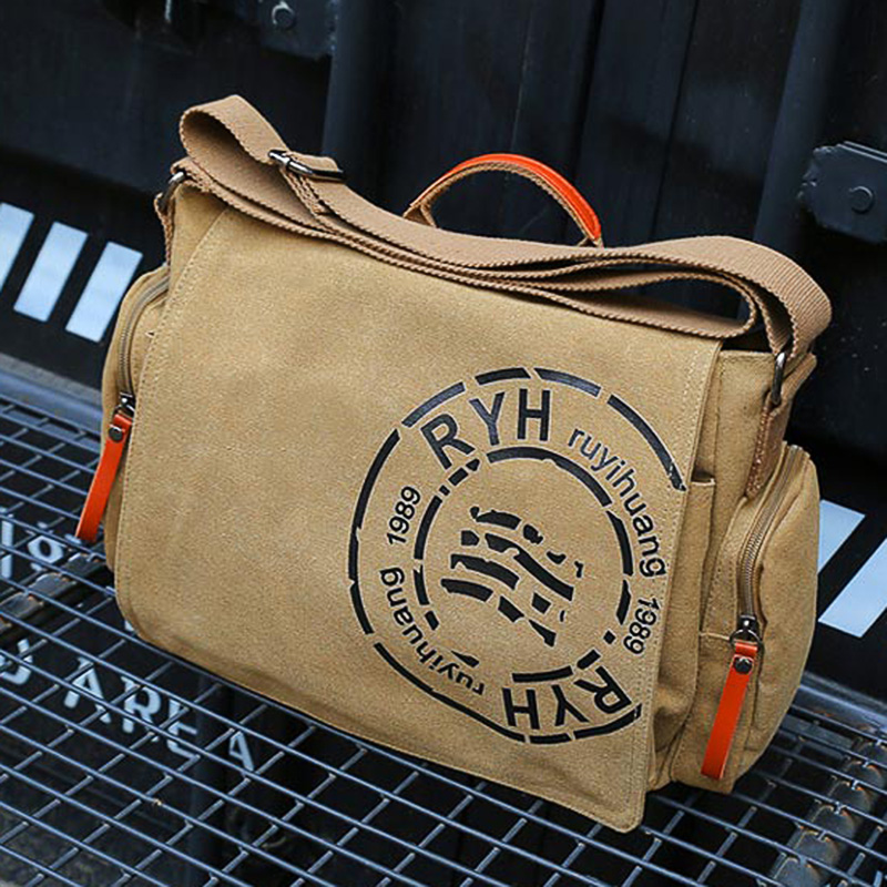 Sails Cloth Bag Men's Bag Men's Computer Bag Single Shoulder Carry-on and Carry-on Bag briefcase briefcase Big Bag Flip Bag of Lei Feng Package