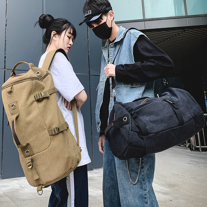 Travel Climbing Shoulder Bag Bucket Men Large Capacity Travel Luggage Carry-on Single Shoulder Bag Laminated Sails Cloth Bag Double Shoulder Bag