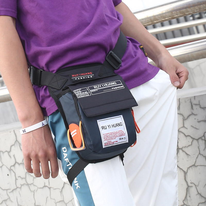 Waterproof Buffalo Gluten Nylon Leg Bag Men Multifunction Outdoor Casual Tactical Purse Riding Military Fan Locomotive Hanging Bag