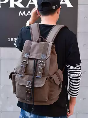 Canvas shoulder bag men's and women's retro casual ins travel Lee large capacity junior high school college student school bag pumping belt
