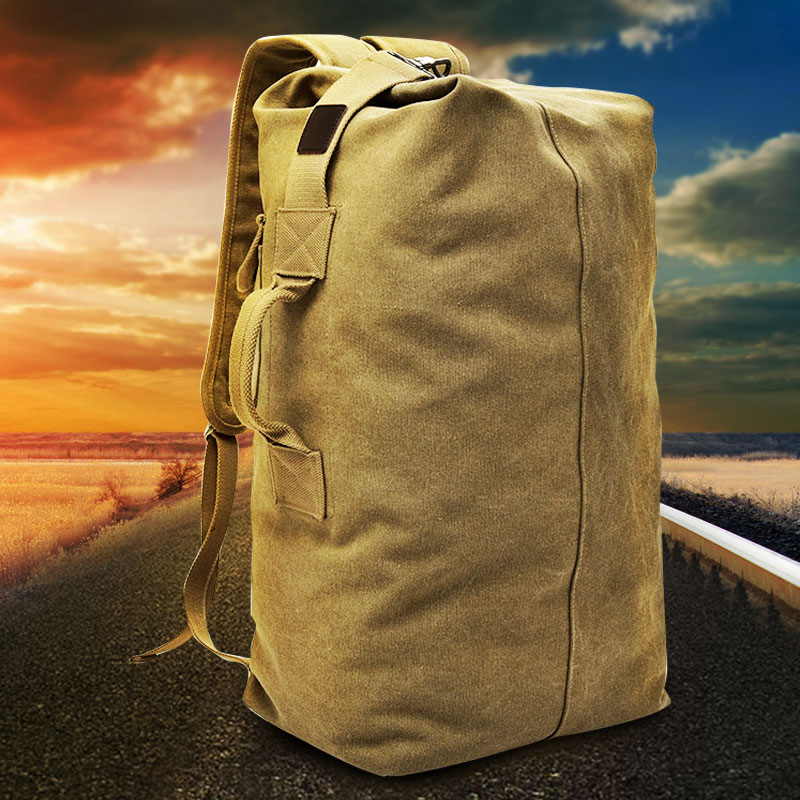 Backpack Outdoor travel Bucket backpack Mountaineering sports men ins large capacity luggage bag duffel bag Canvas bag