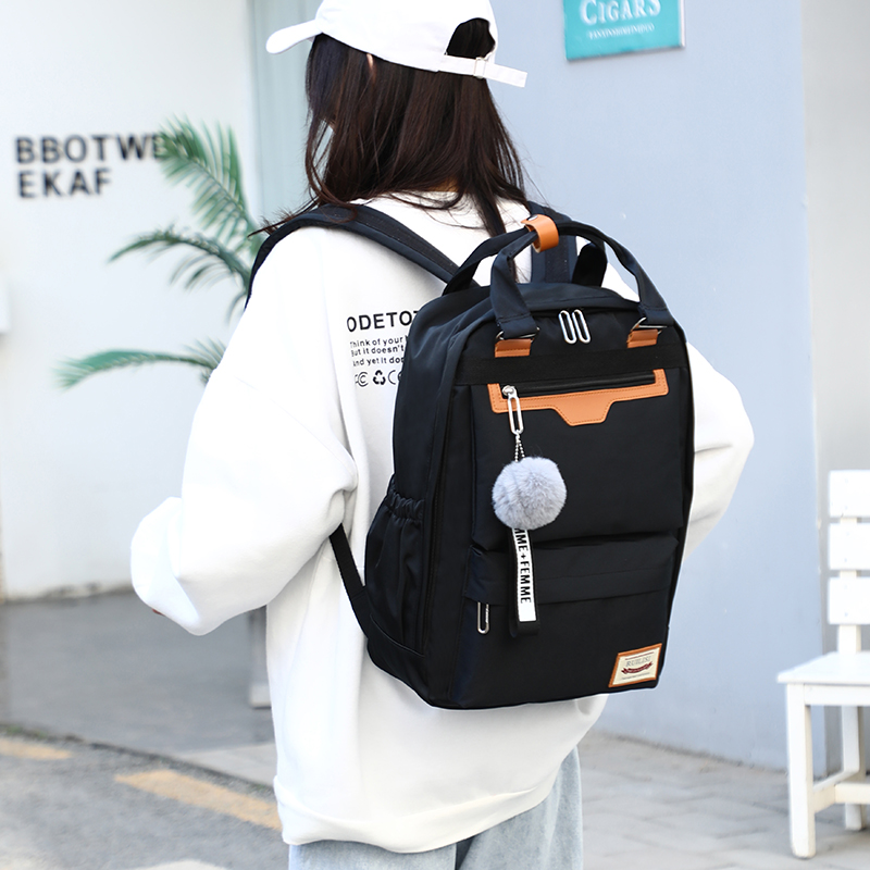 Double shoulder Shoulder Bag Woman Waterproof Oxford Cloth Large Middle School Student School Bag Campus Large Capacity Travel Korean version Japan Japan