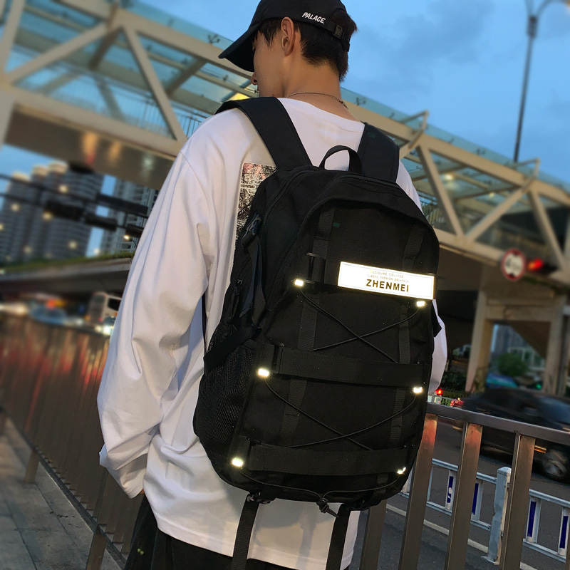 High capacity double shoulder bag hip hop Japan and Korea anti-throwing water travel carrier packaging street students tide trend bookbag tide