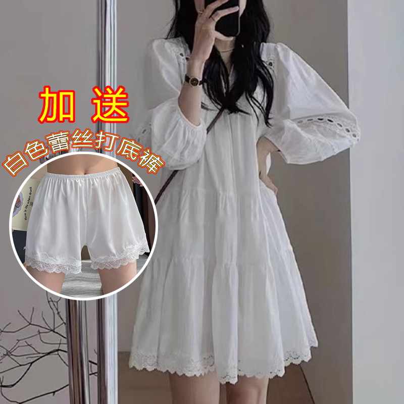 French-Style White Shirt Dress for Women, New Autumn Model, Petite and Very Pretty, White Dress Suitable for Xinjiang and Yunnan Travel Outfits