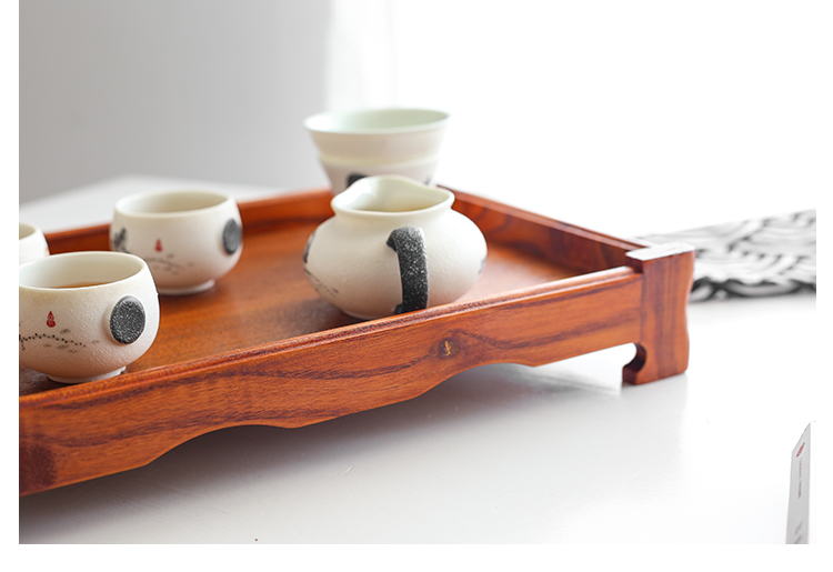 Khay gỗ hình chữ nhật khay trà khách sạn tấm cao sáng tạo retro nhà Nhật Bản tấm gỗ lớn đũa gỗ cao cấp
