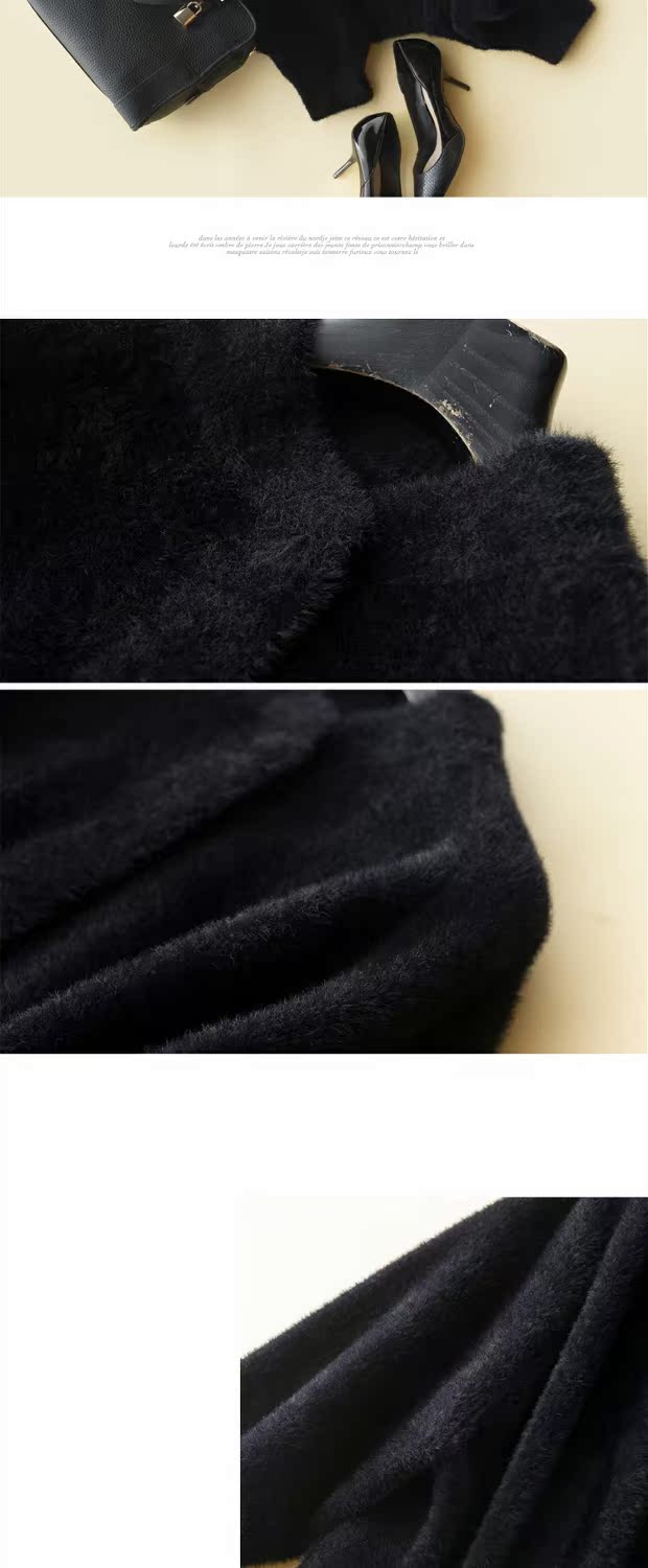 Phiên bản đẹp! Phù hợp! Khí chất lớn mùa thu và không khí mùa đông lĩnh vực len alpaca lỏng cổ áo nhỏ áo kiểu nữ đẹp tuổi 40
