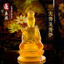 Fine imitation glass trend to the bodhisattva home indoor Buddhist hall to enshrine the Buddha statue craft to ensure peace and ornaments