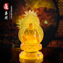 The new resin imitation glass belly Maitreya Buddha living room home offering laughing Buddha statue Zhao Cai ornament manufacturers get acrimonious