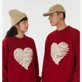 江南先生 Красное полотенце, осенний свитер для влюбленных, трикотажная куртка, в американском стиле