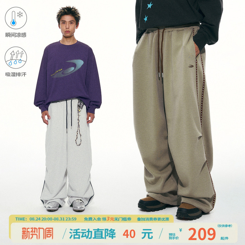Mr. Jiangnan Newjnxs Moisture-Wicking Star Webbing Loose Sweatpants with Drawstring, Two-Way Wear Sports Casual Long Pants Mr. Jiangnan Newjnxs Moisture-Wicking Star Webbing Loose Sweatpants with Drawstring, Two-Way Wear Sports Casual Long Pants
