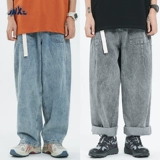 江南先生 Летние японские ретро штаны, прямые свободные джинсы, скейтборд, в корейском стиле