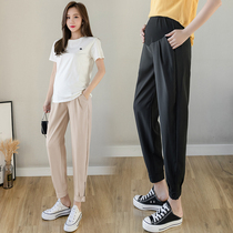 Pregnant women pants summer thin wear loose chiffon leg pants casual ankle-length pants fashion base loose belly pants